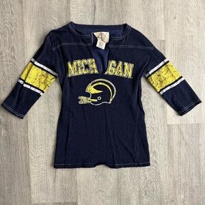Navy Blue and Yellow Michigan Shirt